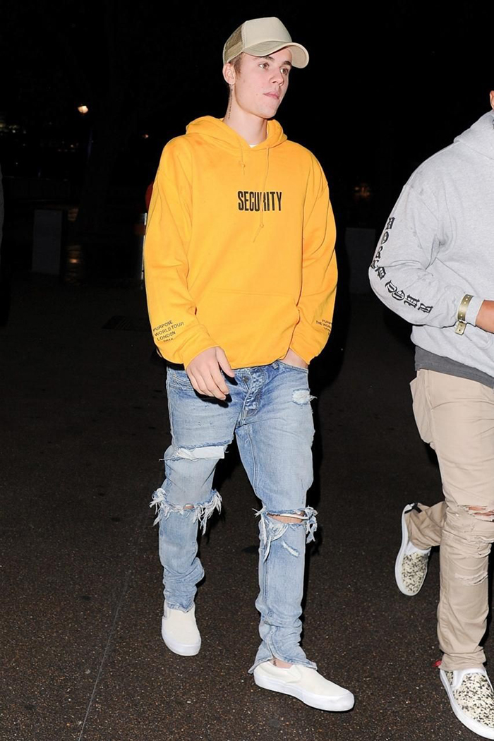 Justin bieber best sale vans slip on